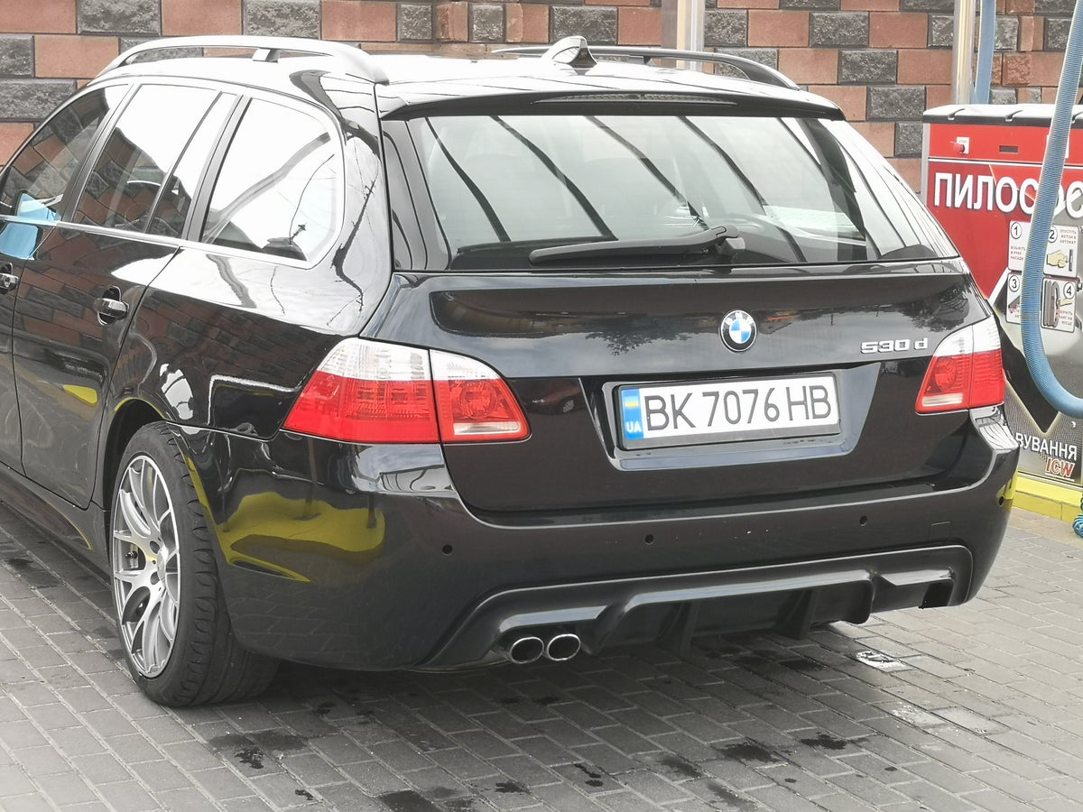BMW E60 E61 Rear Diffuser M Sport, Fits Mtech Bumper, 1/2/4 Exhaust, Abs  Plastic, NOT Fits M5 