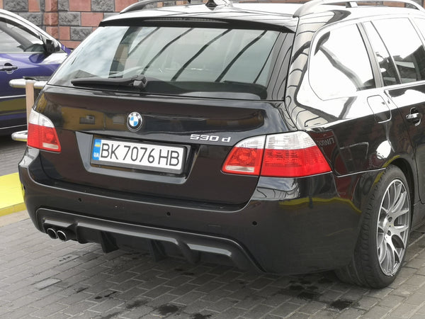 BMW E60 E61 rear diffuser M Tech Lip Spoiler twin exhaust ABS plastic –  EasyTuni