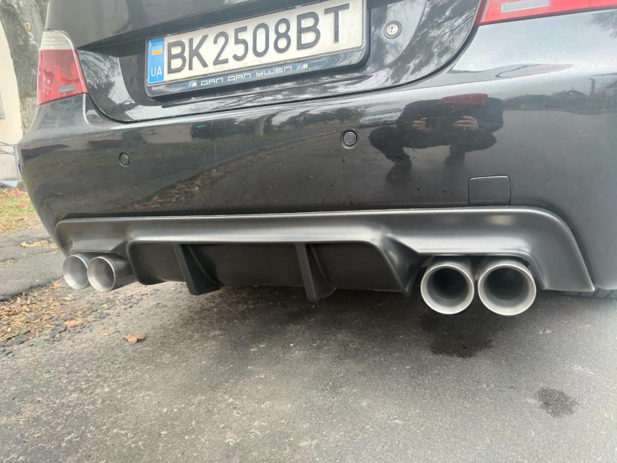 BMW E60 E61 rear diffuser M Tech Lip Spoiler twin exhaust ABS plastic ...